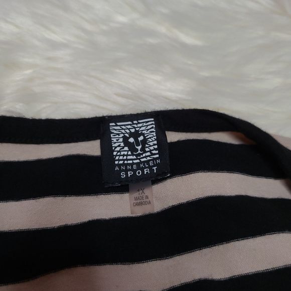 Anne Klein Sport | 3/4 Sleeve Stripe Sweater sz 1x - Picture 2 of 7